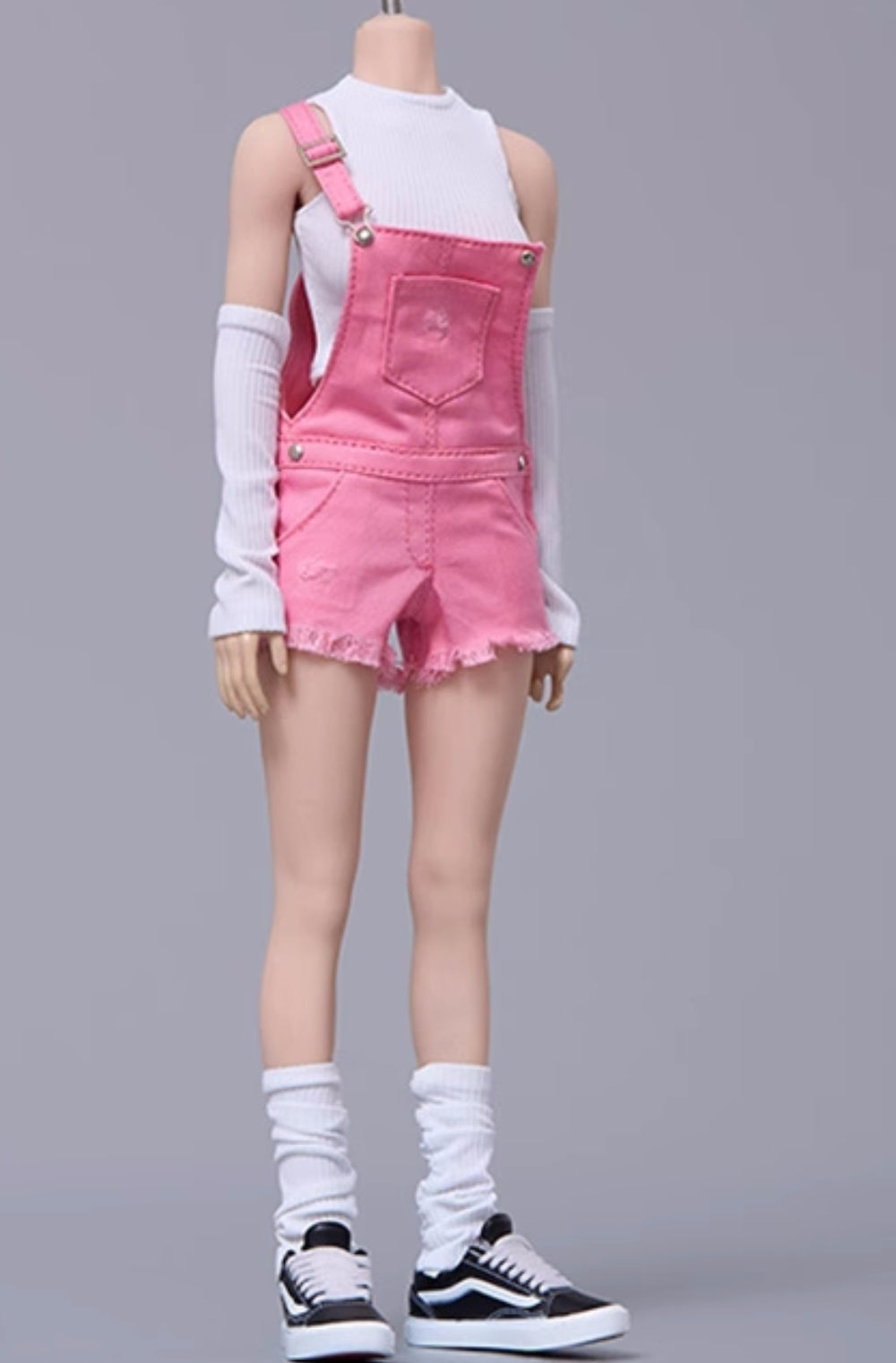 Cdtoys Female Figure Doll Clothes: Pink Suspender Shorts For Female 12-inch Action Figure