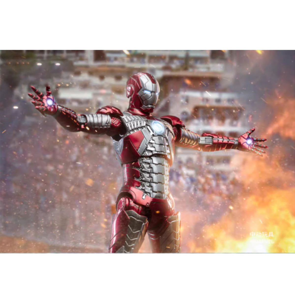 ZD Toys Anniversary Series Collectible Action Figure Full Set: Iron Man MK5, Illuminated Edition, Height 18cm Miniature