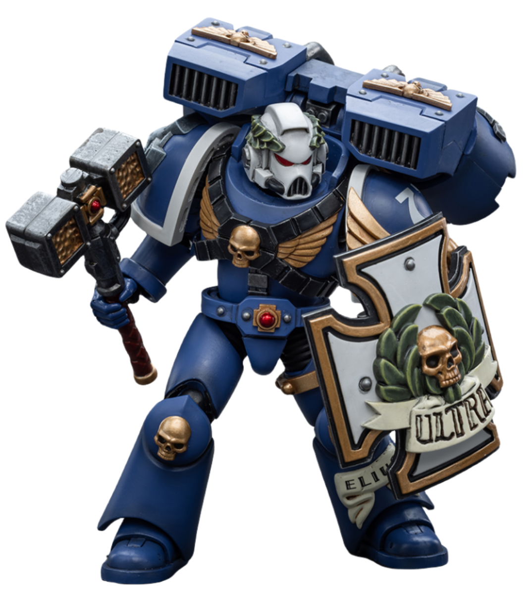 HiPlay JoyToy Warhammer 40K Collectible Figure: Ultramarine Vanguard Veteran with Thunder Hammer and Storm Shield 1:18 Scale Action Figures (Thunder Hammer and Storm Shield JT8032)