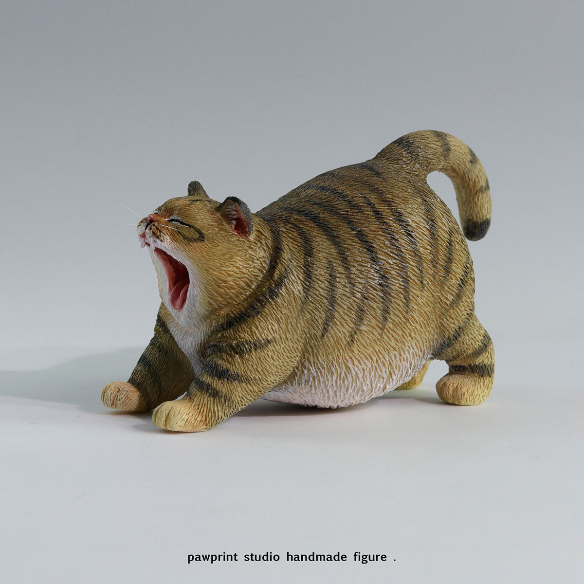 Pawprint Studio Handmade x Double one Yawning Cat Collectible Animal Figurine