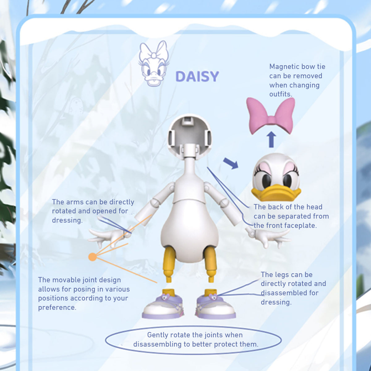 MORSTORM Snow Board Club Series Goofy & Daisay & Donald Duck & Minnie & Mickey Action Figure