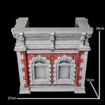 Base de scène murale blanche et rouge de la série de construction Diorama GT Mini Toys