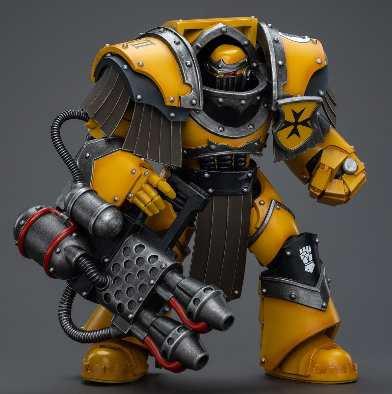 HiPlay JoyToy Warhammer The Horus Heresy Collectible Figure: Imperial Fists Legion Cataphractii Terminator Squad Legion Cataphractii with Heavy Flamer 1:18 Scale Action Figures JT9381