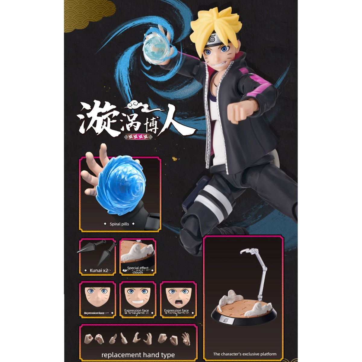 (Only Shipped to the US) BLOKEES Naruto Champion Class Uzumaki Boruto Model Kit