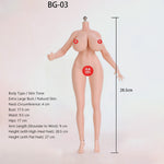 ACTION FIGURE TOYS Seamless Female Platinum Silicone with Stainless Steel Skeleton BG-01–BG-05 Medium/Large/Extra Large Bust, Multiple Skin Tones, Large Hip & Thigh Strap Options 1/6 Scale Action Figure Body
