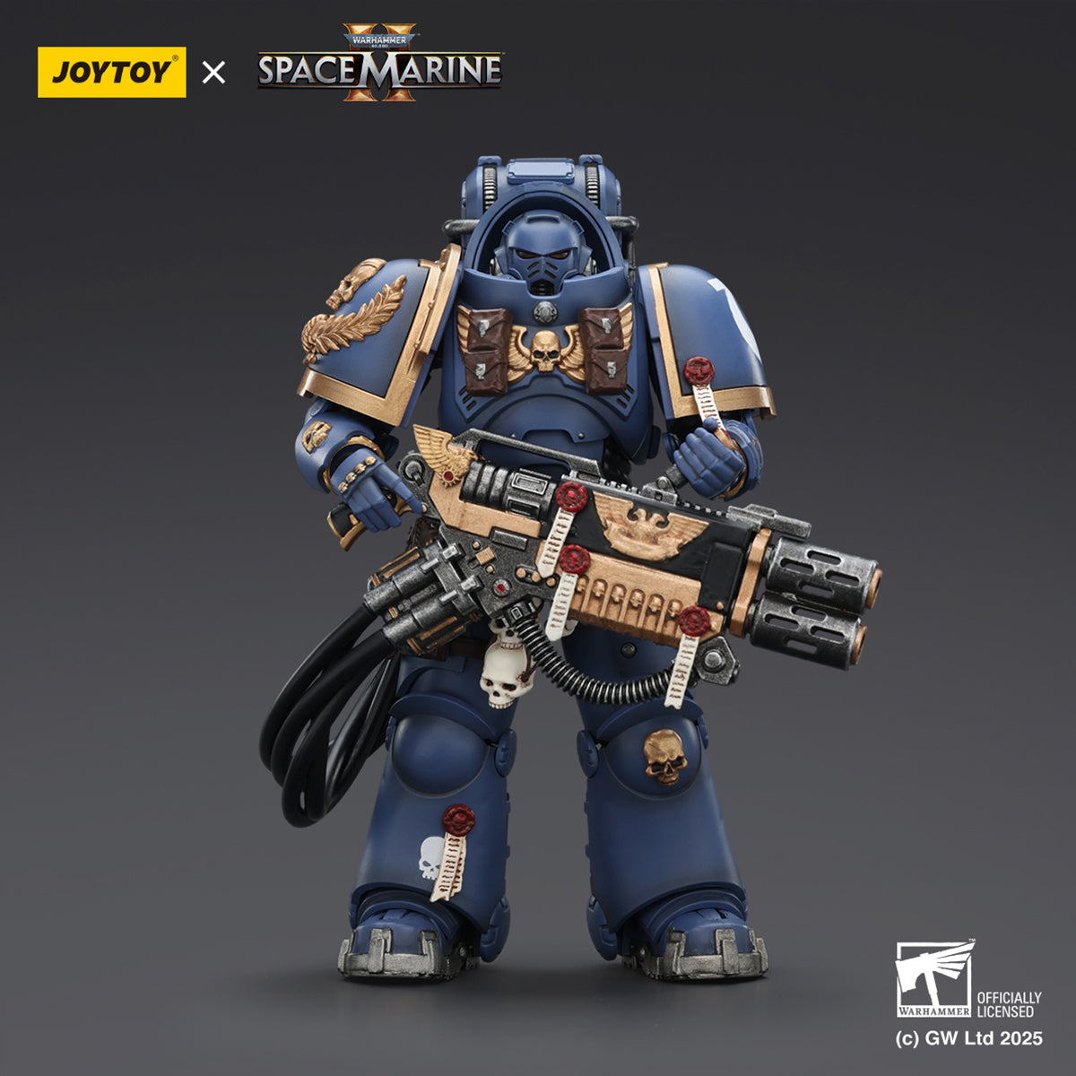 JOYTOY Ultramarines Relic Primus Armour with Plasma Pistol and Combat Blade & Ultramarines Heavy Artificer Armor with Relic Multi-Melta & Ultramarines Heavy Relic Primus Armor with Heavy Relic Bolt Rifle
