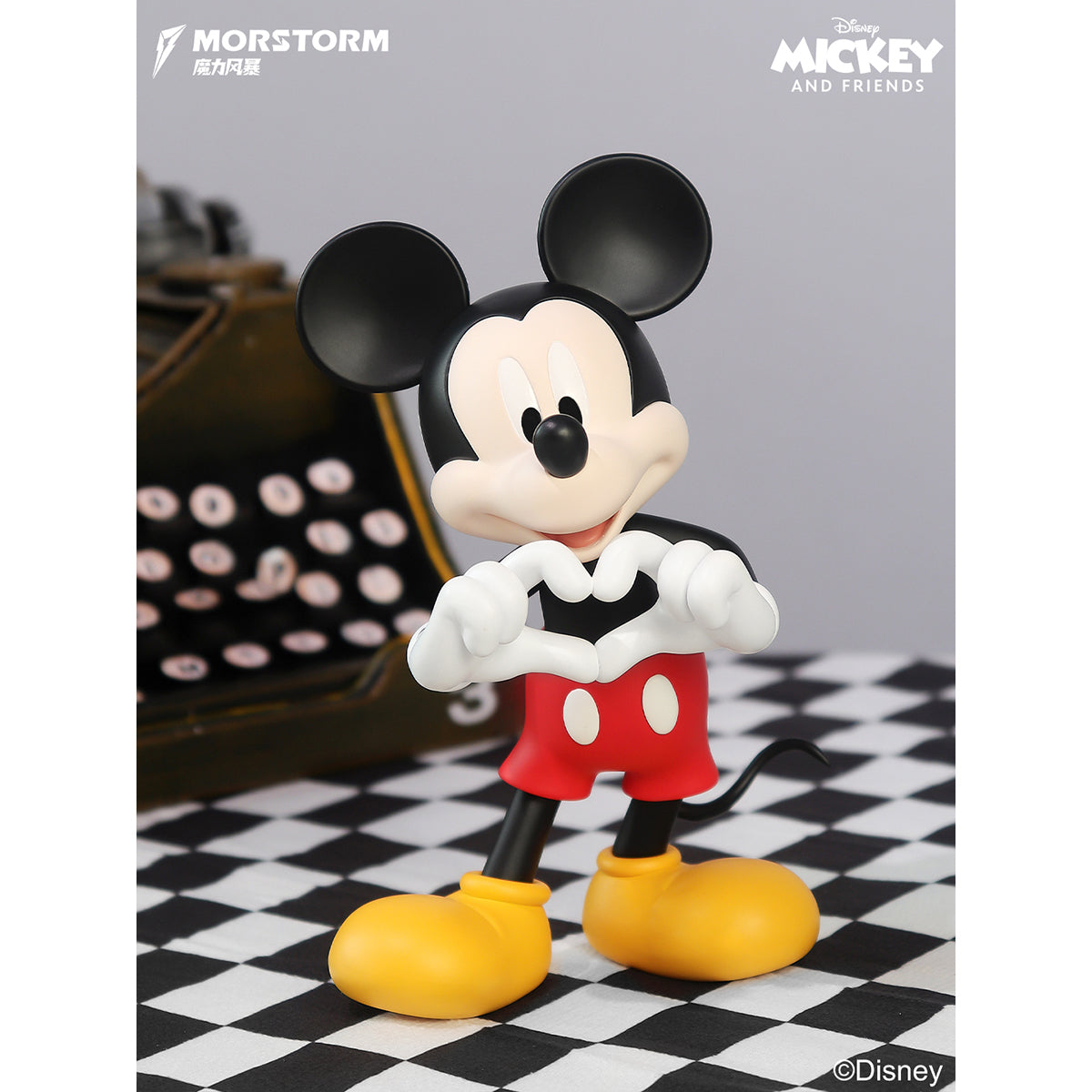 MORSTORM Disney 100th Anniversary Series Classic Color Heart-Hand Mickey Art Statue