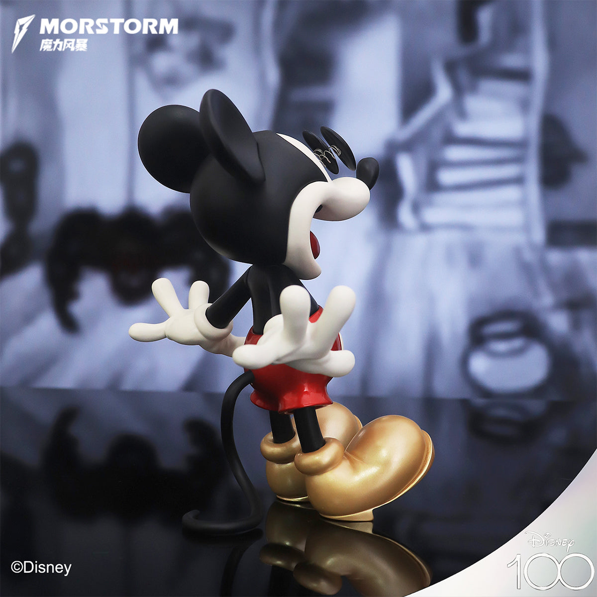 MORSTORM Disney 100th Anniversary Series Scare Mickey Art Statue