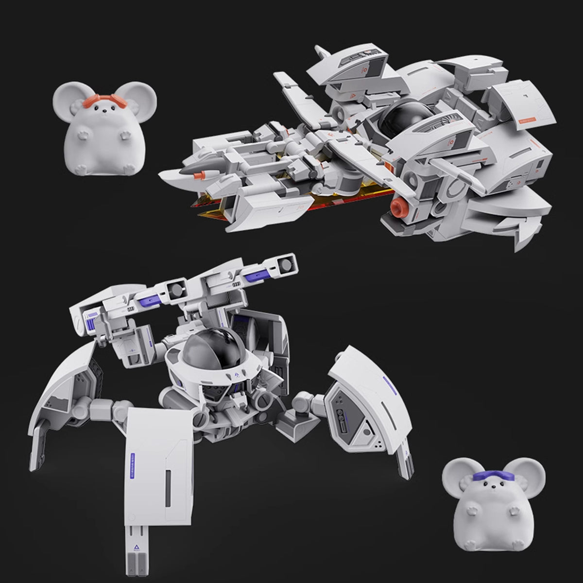 Loong Spirit Hidden Beast Face Zodiac Mecha Rat Instant Noodle Assembly Model Kits