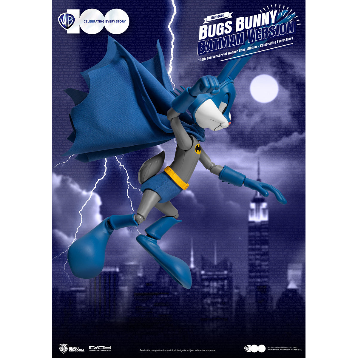 Beast Kingdom DAH-060B 100th Anniversary of Warner Bros. Studios Bugs Bunny Batman Version Action Figure