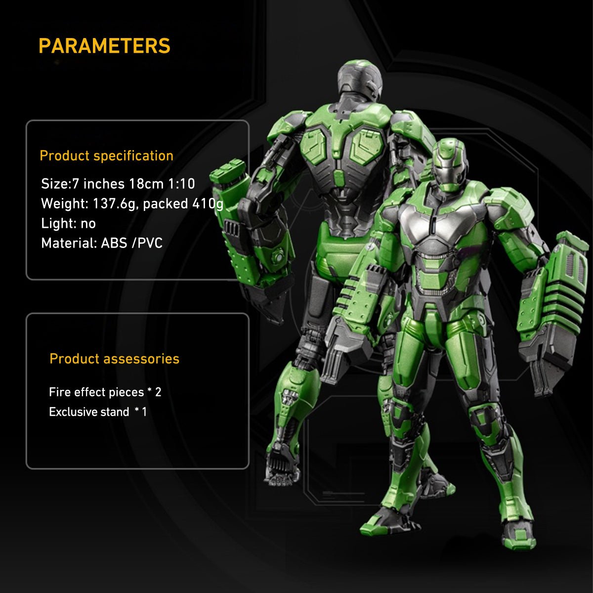 ZD Toys Iron Man MK26 Gamma (Non-Luminous) Action Figures