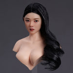 YMTOYS, Movable Eyes Asian Female Head Sculpt Wheat, For 12 Inches Figure