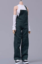 Cdtoys Female Figure Doll Clothes: Green Suspender Pants For Female 12-inch Action Figure