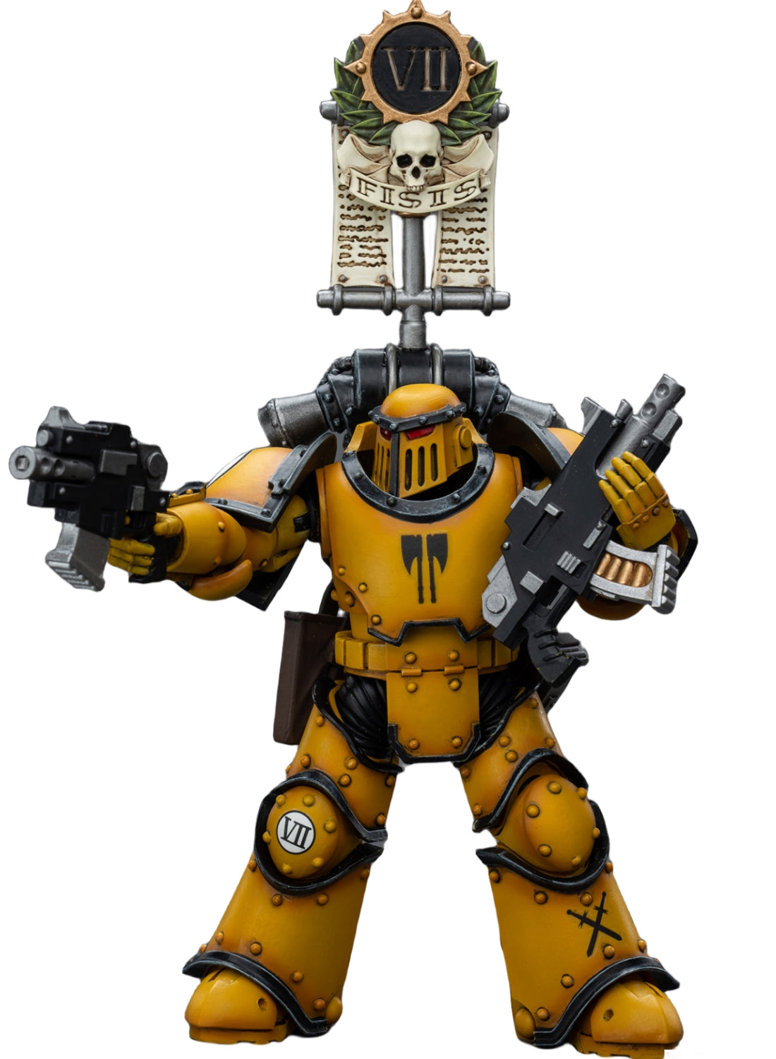 HiPlay JoyToy 40K Collectible Figure: Imperial Fists Legion MkIII Tactical Squad Legionary with Legion Vexilla 1:18 Scale Action Figures JT9053