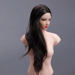 YMTOYS 1/6 Scale Figure Head Sculpt: Asian Female Head Sculpt - Young Koi, Movable Eyes, 12-inch Miniature