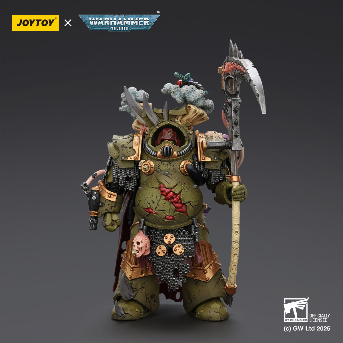 JOYTOY Death Guard Deathshroud Terminator with Manreaper and Plaguespurter Gauntlet & Champion with Manreaper and Plaguespurter Gauntlets 1/18 Scale Warhammer Action Figure