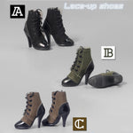 ZYTOYS, Female Doll Mid-tube Lace-up High Heel Shoes, Doll Accessory for 12-inches Action Figurine