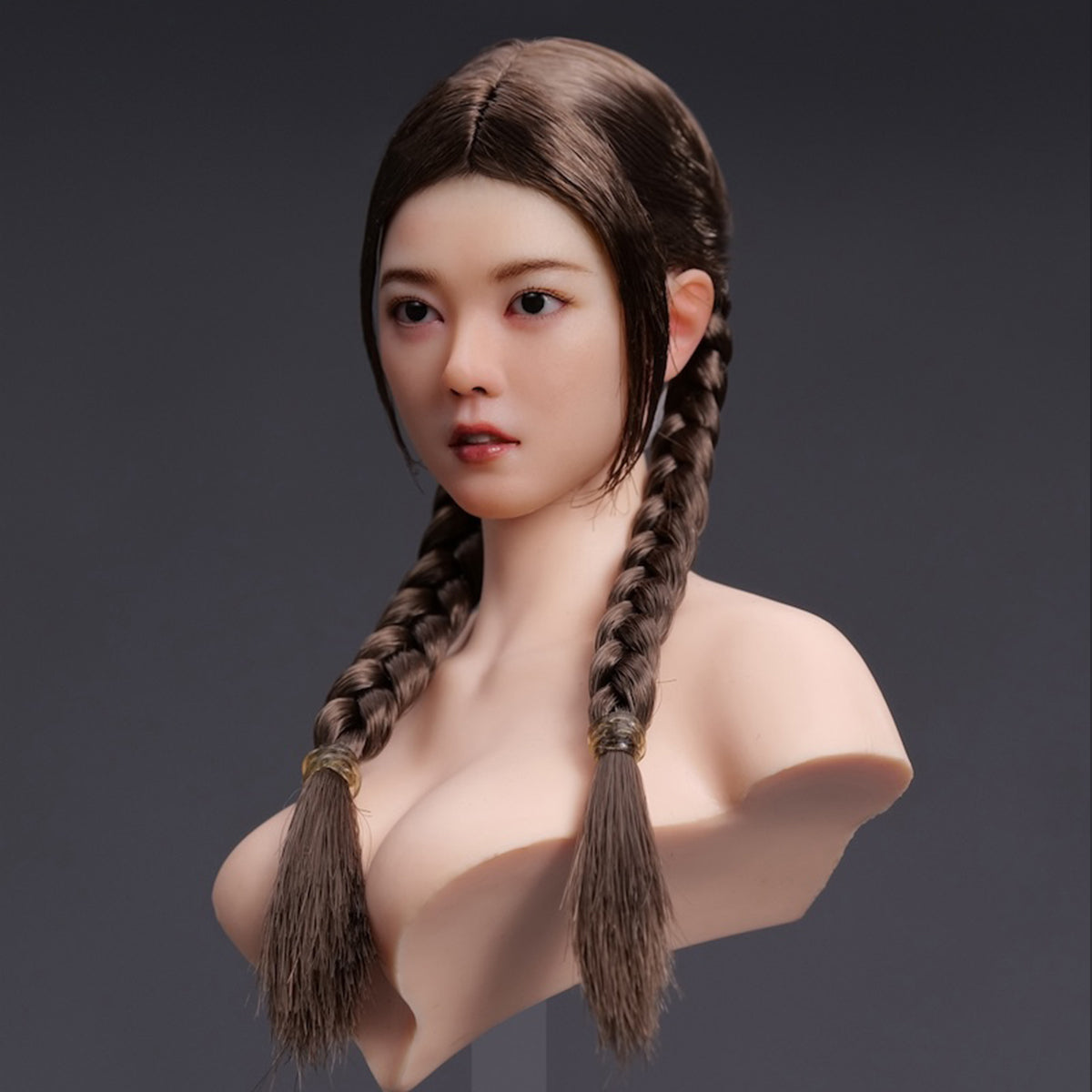 YMTOYS, Movable Eyes Asian Female Head Sculpt Wheat, For 12 Inches Figure