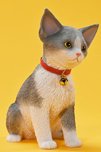 HiPlay JXK Cat Figure: Devon Rex 2.0,1:3 Scale Miniature Animal Figurine