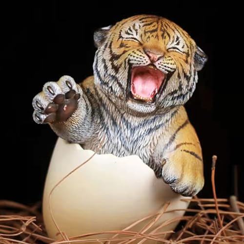 HiPlay JXK Collectible Tiger Figure: Tiger Treasure, Expertly Hand-Painted, Lifelike, Safe Resin, 1:6 Scale Miniature Animal Figurine