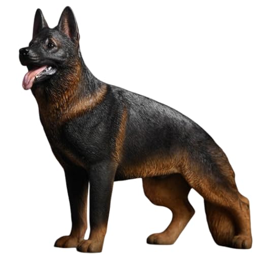 HiPlay JXK Collectible Dog Figure: Shepherd, Expertly Hand-Painted, Lifelike, Safe Resin, 1:12 Scale Miniature Animal Figurine