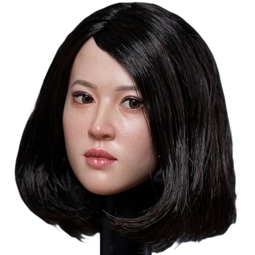 HiPlay 1:6 Scale Female Head Sculpt, Asia Girl Movable Eyes Head Sculpture for 12-inch Action Figures