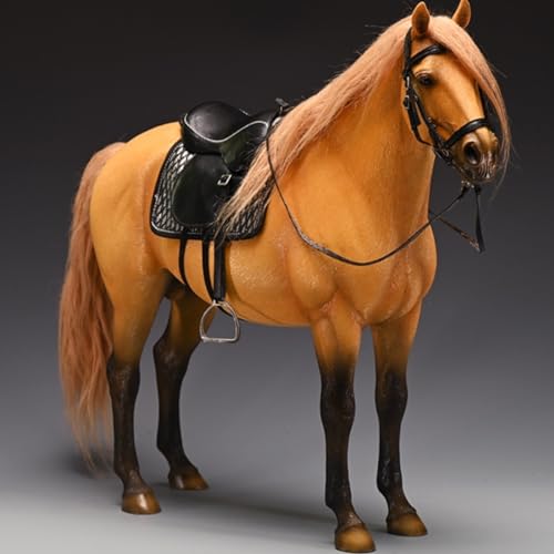 HiPlay JXK Collectible Horse Figure: Dutch Warmblood, Expertly Hand-Painted, Lifelike, Safe Resin, 1:6 Scale Miniature Animal Figurine