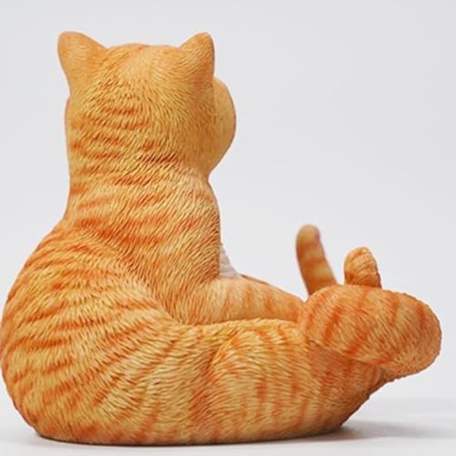 HiPlay JXK Collectible Cat Figure: Lazy Cat 8.0, Expertly Hand-Painted, Lifelike, Safe Resin, 1:6 Scale Miniature Animal Figurine