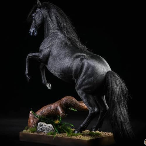 HiPlay JXK Collectible Horse Figure: Hanover Warm Blooded Horse, Expertly Hand-Painted, Lifelike, Safe Resin, 1:12 Scale Miniature Animal Figurine