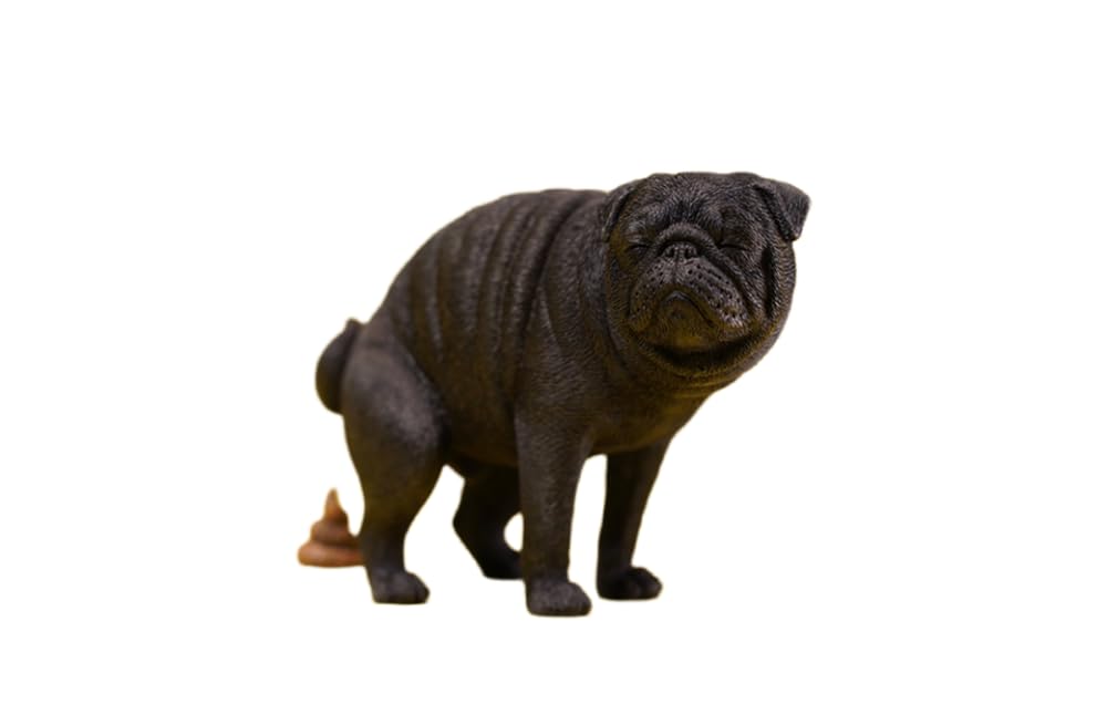 JXK Collectible Dog Figure: Pug Half Squat, Expertly Hand