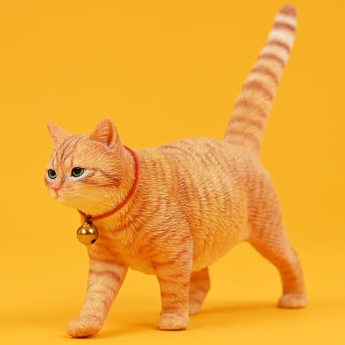 HiPlay JXK Collectible Cat Figure: Felis Catus, Expertly Hand-Painted, Lifelike, Safe Resin, 1:6 Scale Miniature Animal Figurine