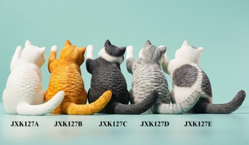 HiPlay JXK Collectible Cat Figure: British Shorthair Cat 2.0, Expertly Hand-Painted, Lifelike, Safe Resin, 1:6 Scale Miniature Animal Figurine