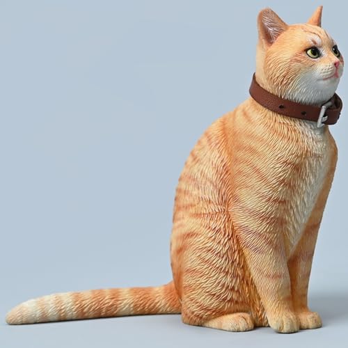 HiPlay JXK Collectible Cat Figure: Felis Catus, Expertly Hand-Painted, Lifelike, Safe Resin, 1:6 Scale Miniature Animal Figurine