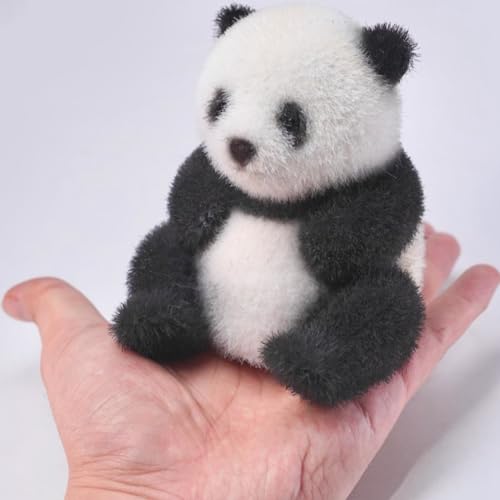 HiPlay JXK Collectible Panda Figure: Flocking Panda, Expertly Hand-Painted, Lifelike, Safe Resin, 1:6 Scale Miniature Animal Figurine JXK177