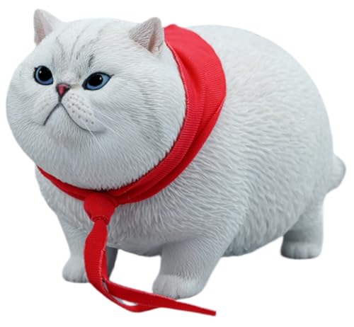 HiPlay JXK Collectible Cat Figure: Fat Cat 5.0, Expertly Hand-Painted, Lifelike, Safe Resin, 1:6 Scale Miniature Animal Figurine