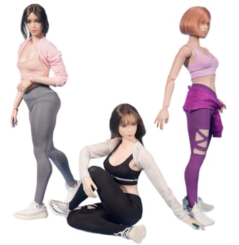 Ropa para muñeca a escala 1/6: Top y pantalón de yoga para figura de acción coleccionable de 12 pulgadas SA044A