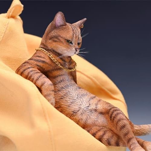 HiPlay JXK Collectible Cat Figure: Leopard Cat, Expertly Hand-Painted, Lifelike, Safe Resin, 1:6 Scale Miniature Animal Figurine