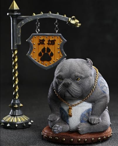 HiPlay JXK Collectible Dog Figure: Street Fighter Dog, 1:12 Scale Miniature Animal Figurine