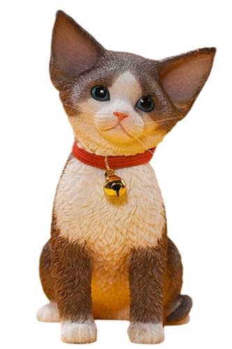 HiPlay JXK Cat Figure: Devon Rex 2.0,1:3 Scale Miniature Animal Figurine