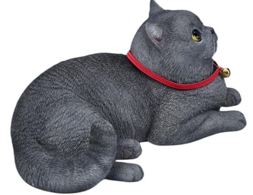 HiPlay JXK Collectible Cat Figure: Shorthair Cat, Expertly Hand-Painted, Lifelike, Safe Resin, 1:3 Scale Miniature Animal Figurine