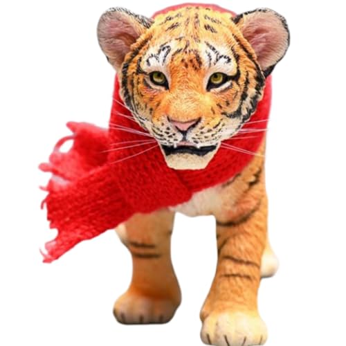 HiPlay JXK Collectible Tiger Figure: Small Tiger, Expertly Hand-Painted, Lifelike, Safe Resin, 1:6 Scale Miniature Animal Figurine JXK105