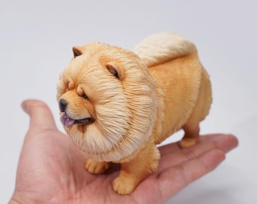 HiPlay JXK Collectible Dog Figure: Chow Chow, Expertly Hand-Painted, Lifelike, Safe Resin, 1:6 Scale Miniature Animal Figurine