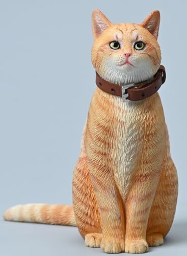 HiPlay JXK Collectible Cat Figure: Felis Catus, Expertly Hand-Painted, Lifelike, Safe Resin, 1:6 Scale Miniature Animal Figurine