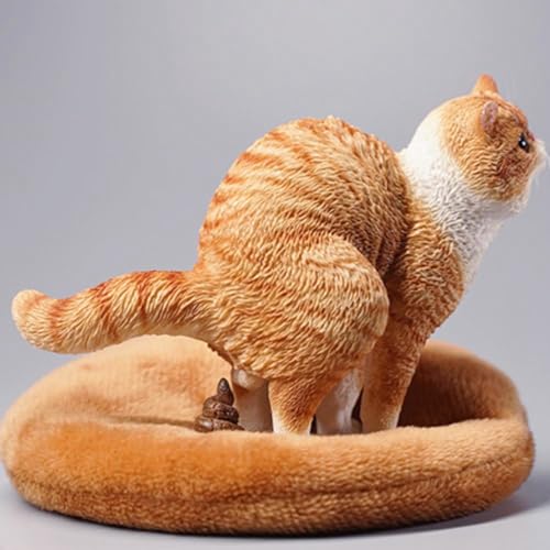 HiPlay JXK Collectible Cat Figure: Halfsquatting Exotic Shorthair, Expertly Hand-Painted, Lifelike, Safe Resin, 1:6 Scale Miniature Animal Figurine