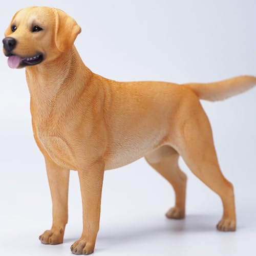 HiPlay JXK Collectible Dog Figure: Labrador, Expertly Hand-Painted, Lifelike, Safe Resin, 1:6 Scale Miniature Animal Figurine