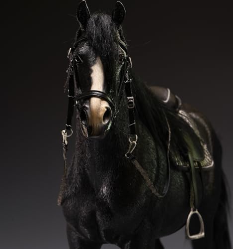 HiPlay JXK Collectible Horse Figure: Dutch Warmblood, Expertly Hand-Painted, Lifelike, Safe Resin, 1:6 Scale Miniature Animal Figurine