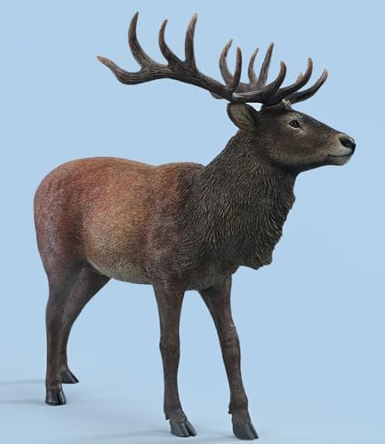 HiPlay JXK Collectible Deer Figure: Reindeer, Expertly Hand-Painted, Lifelike, Safe Resin, 1:6 Scale Miniature Animal Figurine