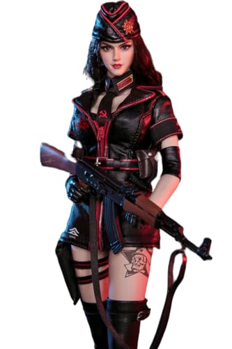 HiPlay FLAGSET Collectible Figure Full Set: Red Alert Mobilize Troops, Nastya, Anime Style, Seamless Design, 1:6 Scale Miniature Female Action Figurine 73048A