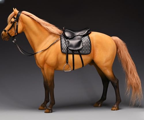 HiPlay JXK Collectible Horse Figure: Dutch Warmblood, Expertly Hand-Painted, Lifelike, Safe Resin, 1:6 Scale Miniature Animal Figurine