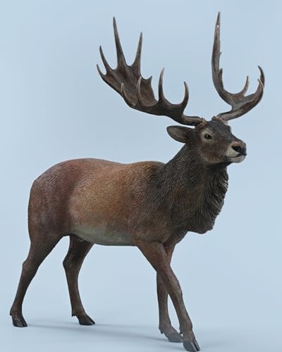 HiPlay JXK Collectible Deer Figure: Reindeer, Expertly Hand-Painted, Lifelike, Safe Resin, 1:6 Scale Miniature Animal Figurine